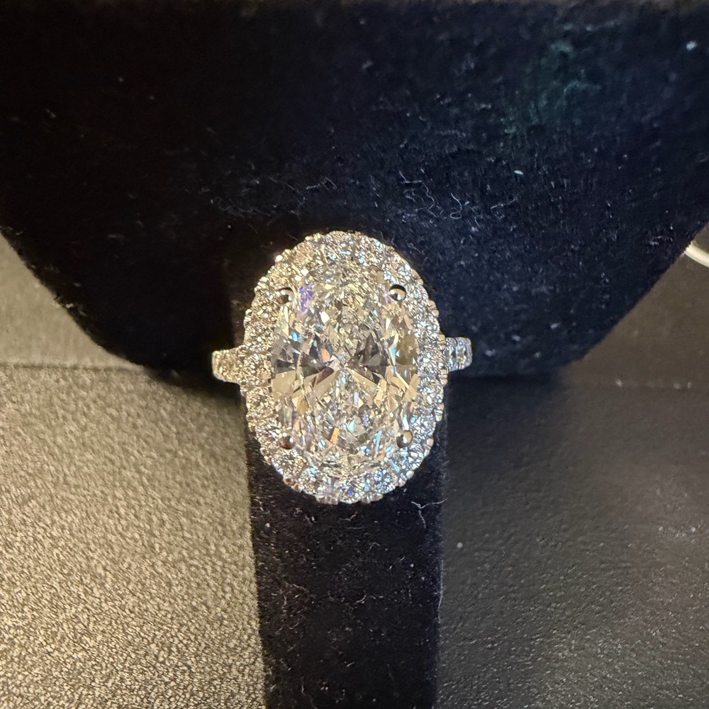 14k White Gold 4.80 CTW Lab Grown Diamond Ring - Picture 4 of 9